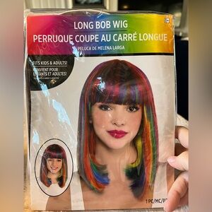 Rainbow Long Bob Wig for Women